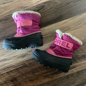 Sorel Pink and Black Cozy Boots